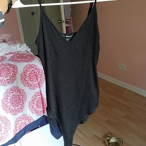 Black ribbed tanktop bodysuit